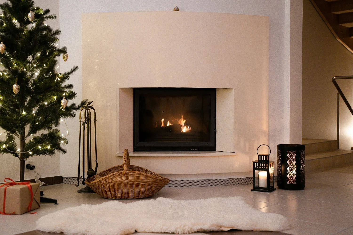 cassette de chimenea con cristal vitrocerámico